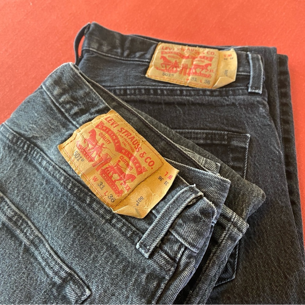 Lot of 2 Levi's 501 Original Men’s Black Jeans W31 L36 EUC